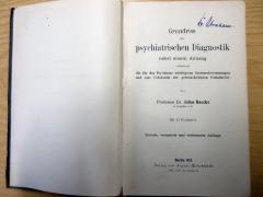 88/45/4225(6) :  Grundriss der psychiatrischen Diagnostik : nebst einem Anhang, enthaltend die für den Psychiater wichtigsten Gesetzesbestimmungen und einer Uebersicht der gebräuchlichsten Schlafmittel. (1917)