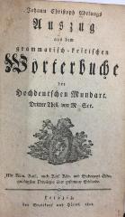 43A478,3 : [Auszug aus dem grammatisch-kritischen Wörterbuche der hochdeutschen Mundart] Johann Christoph Adelungs Auszug aus dem grammatisch-kritischen Wörterbuche der hochdeutschen Mundart. - 3. Von M - Scr (1801)