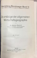 44A1057 : Grundzüge der allgemeinen Wirtschaftsgeographie (1927)