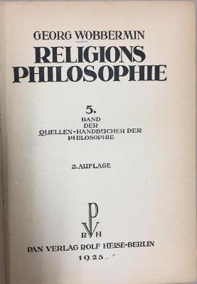 43A1026 : Religionsphilosophie (1925)