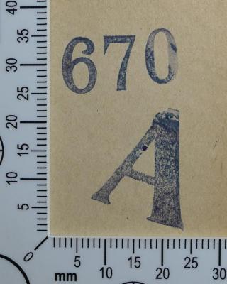 - (Jüdische Schülerbibliothek Pilsen), Stempel: Signatur; '670 A'. 