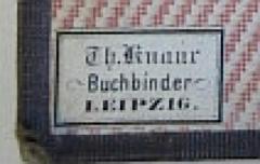 - (Buchbinder Th. Knaur),  Buchbinder'TH. Knaur
Buchbinder
Leipzig'. 