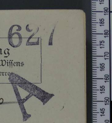 - (Jüdische Schülerbibliothek Pilsen), Stempel: Signatur; '627 A'. 