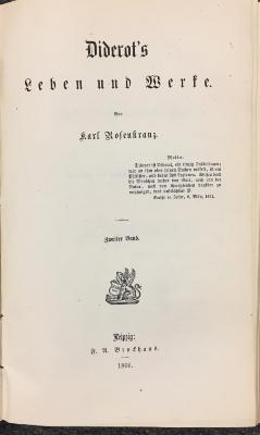 43A2351,2 : Diderot's Leben und Werke. - 2. (1866)