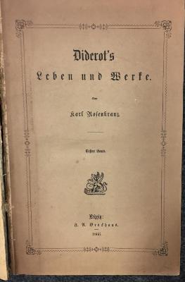 43A2351,1 : Diderot's Leben und Werke. - 1. (1866)