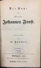 43A1825-SA158,1 : Die Sage von Doctor Johannes Faust  (1846)