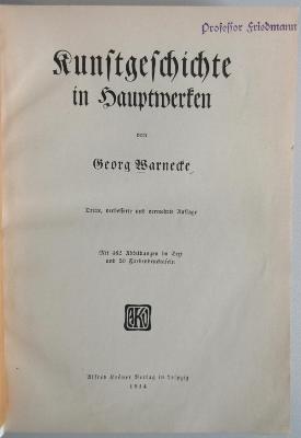 42B109 : Kunstgeschichte in Hauptwerken (1914)