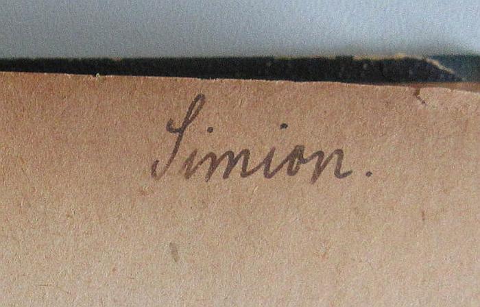 -, Von Hand: Name; 'Simion.'