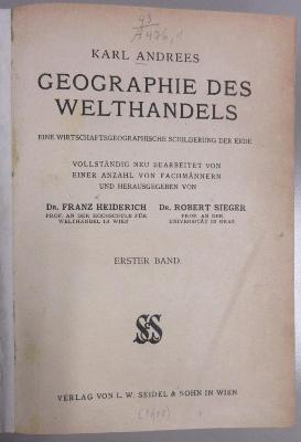 43A476,1 : Geographie des Welthandels : eine wirtschaftsgeographische Schilderung der Erde. - 1. (1910)