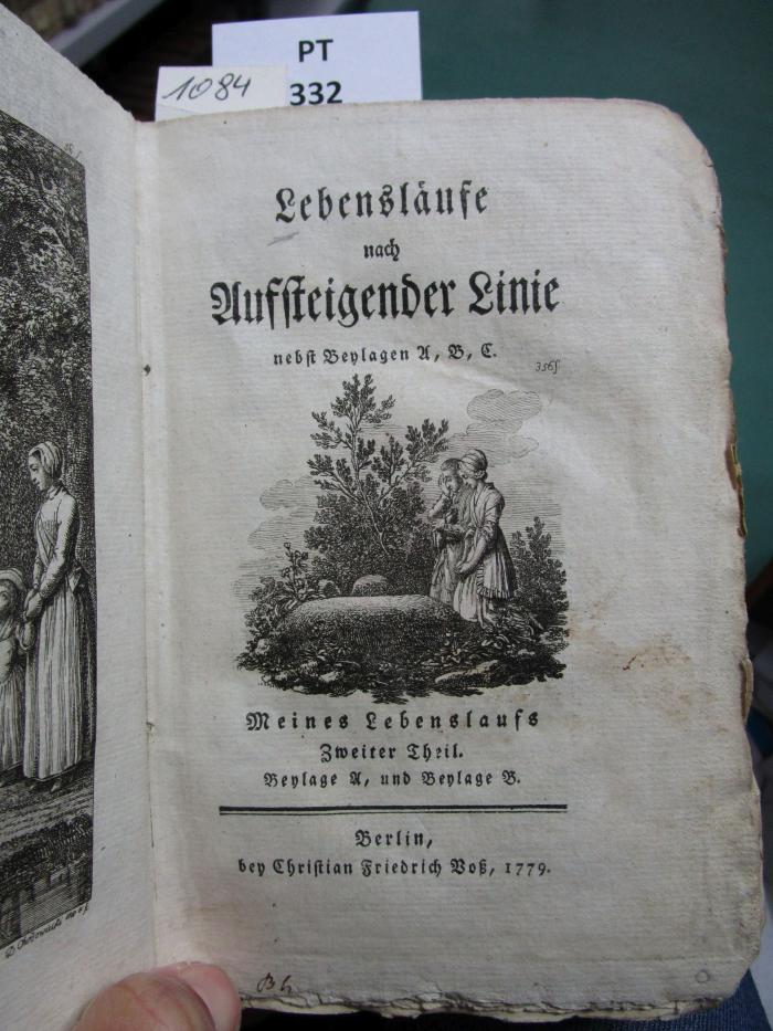  Lebensläufe nach Aufsteigender Linie : nebst Beylagen A, B, C,; Meines Lebenslaufs Zweiter Theil. (1779)
