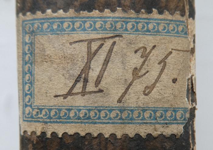 - (Loge zur Freimüthigkeit am Rhein (Frankenthal)), Etikett: Signatur; ' XI 75.'. 