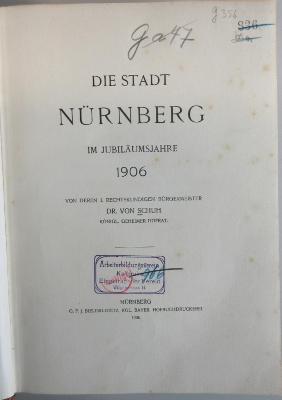 42B273 : Die Stadt Nürnberg im Jubiläumsjahre 1906 (1906)
