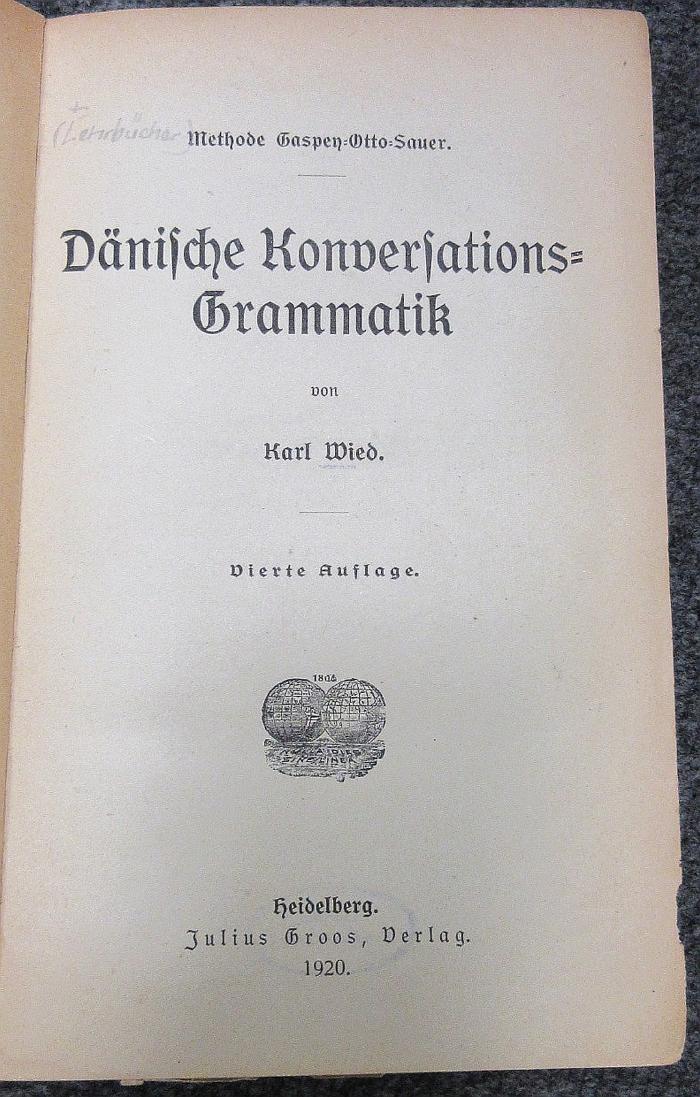 43A1024,1 : Dänische Konversations-Grammatik (1920)