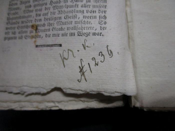 -, Von Hand: Notiz, Nummer; 'K[?]. K.
̶N̶ 1236'