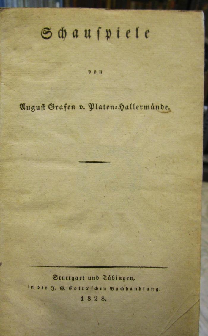III 51245 4. Ex.: Schauspiele (1828)