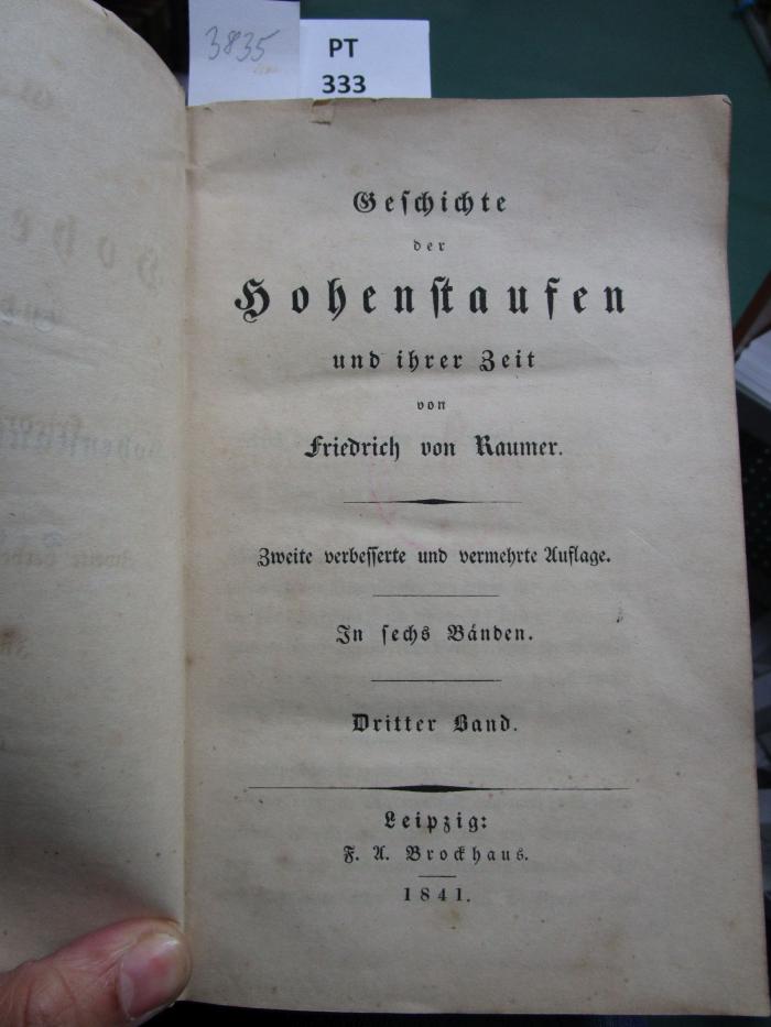  Geschichte der Hohenstaufen und ihrer Zeit (1841)