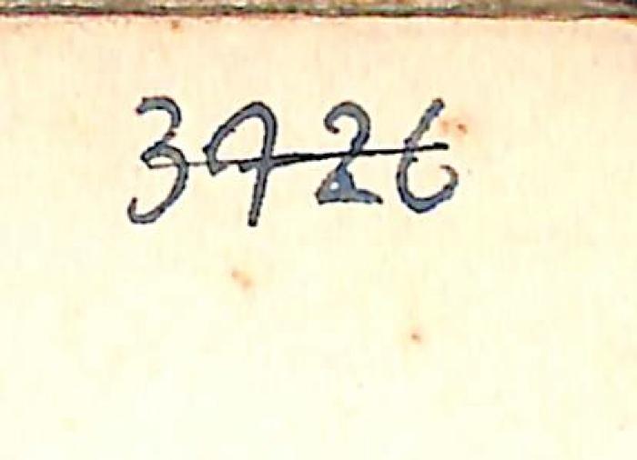 - (NSDAP-Gauarchiv und -museum Südhannover-Braunschweig), Von Hand: Signatur; '3726'. 