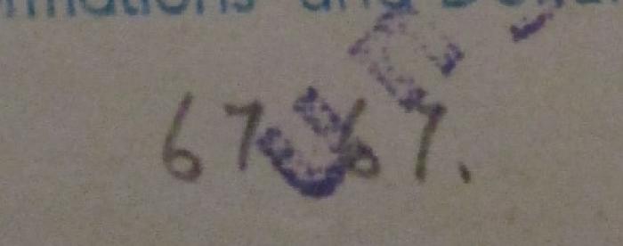 - (unbekannt), Von Hand: Nummer; '67 67.'. 