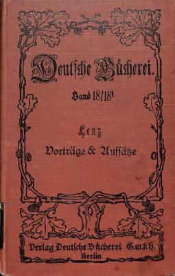 A 3095 : Ausgewählte Vorträge und Aufsätze. ([1908])