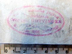 - (Kommunistische Jugend Deutschlands, Ortsgruppe Göttingen), Stempel: Name, Ortsangabe; '[Kommun]istische Jugend Deutschlands / Ortsgruppe Göttingen / Sektion der [kommunist.] Jugend-Internationale'. 