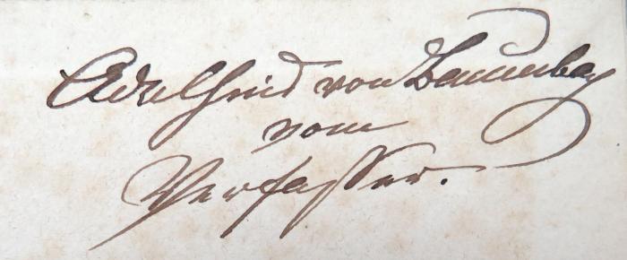 - (Lauenberg[?], Adelheid von;Pirazzi, Emil), Von Hand: Widmung, Name; 'Adelheid von Lauenberg[?] vom Verfasser'. 