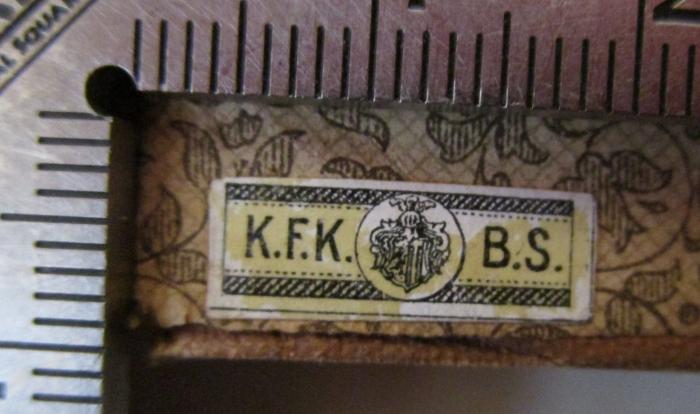 G46 / 1559 (K. F. Koehler (Leipzig)), Etikett: Initiale, Wappen, Buchhändler; 'K.F.K. B.S.'.  (Prototyp); Unsere Lieder : Musikalischer Hausschatz (o.J.)