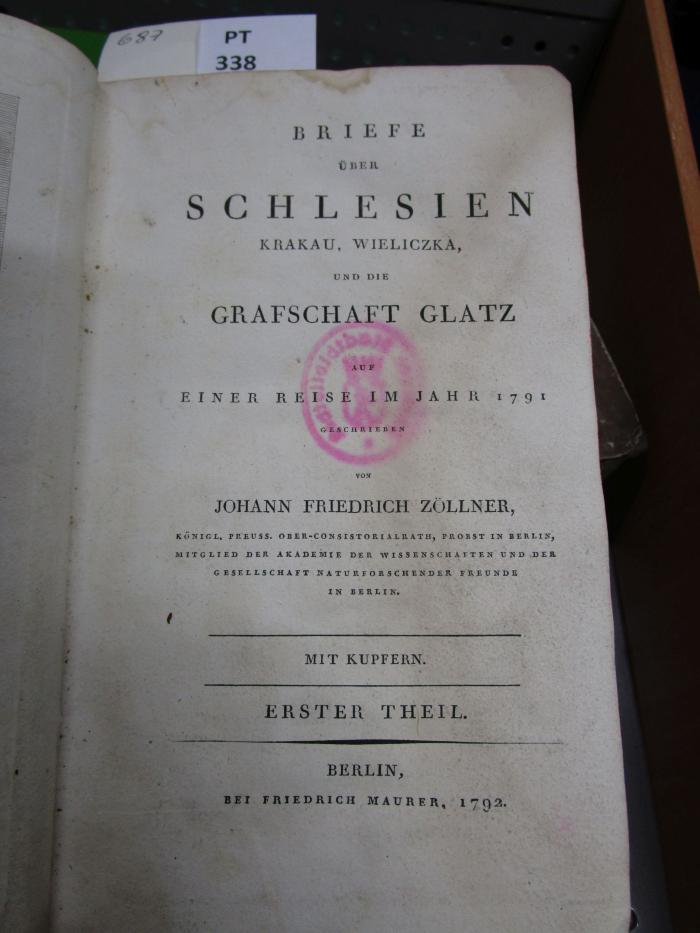  Briefe Über Schlesien, Krakau, Wieliczka, Und Die Grafschaft Glatz : Auf Einer Reise Im Jahr 1791 Geschrieben (1792)
