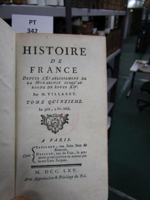  Histoire De France Depuis L'Etablissement De La Monarchie Jusqu'Au Regne De Louis XIV. (1765)