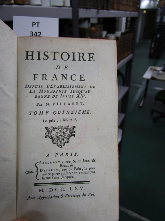  Histoire De France Depuis L'Etablissement De La Monarchie Jusqu'Au Regne De Louis XIV. (1765)