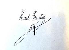 - (Frenkel, Karl), Von Hand: Name; 'Karl Frenkel'. 