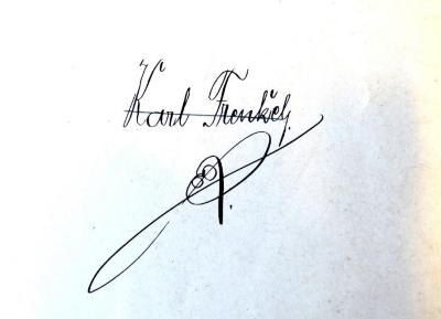 - (Frenkel, Karl), Von Hand: Name; 'Karl Frenkel'. 