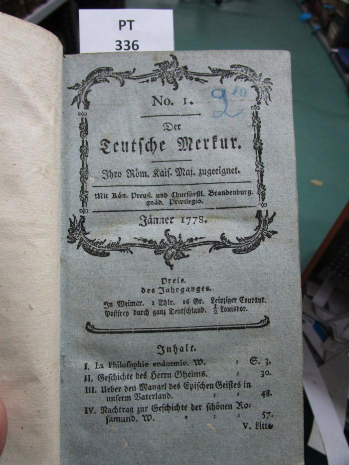  Der teutsche Merkur ; Jänner 1778 (1778)