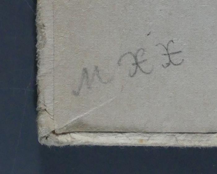 -, Von Hand: Notiz; 'M X X [?]'