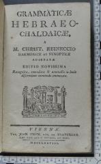 492.45 REIN : Grammaticae Hebraeo-Chaldaicae  (1778)