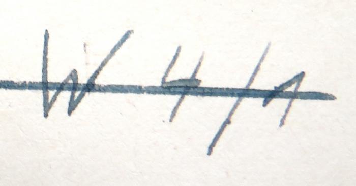 - (NSDAP-Gauarchiv und -museum Südhannover Braunschweig, Freimaurer-Bibliothek[?]), Von Hand: Nummer; 'W 4/1'. 