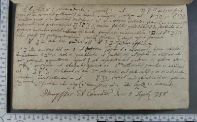 - (Hengster, Conrad), Von Hand: Notiz; '[Lateinische Notizen zur hebräischen Grammatik, darunter:] Hengster [...] Conrad den 5 Sept [1]788'. 