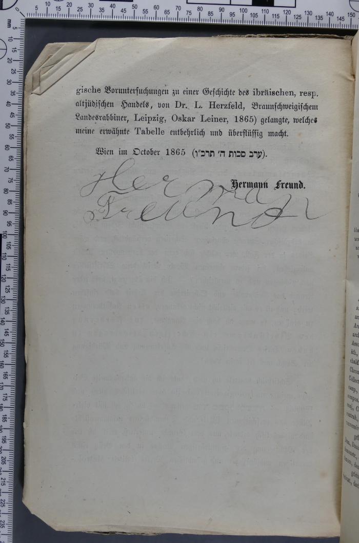 - (Klauber, Hermann), Von Hand: Notiz; 'Herman Freund'. 