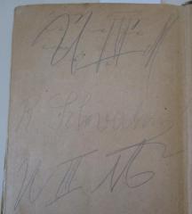 - (Schwahn, R.), Von Hand: Autogramm, Name, Nummer; 'U III M R. Schwahn U III M'. 