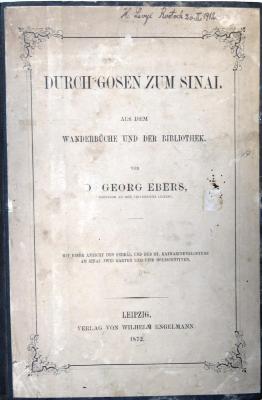 E 3353 : Durch Gosen zum Sinai. Aus dem Wanderbuche und der Bibliothek. (1872)