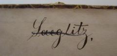 - (Saeglitz, [?]), Von Hand: Name, Autogramm; 'Saeglitz'. 