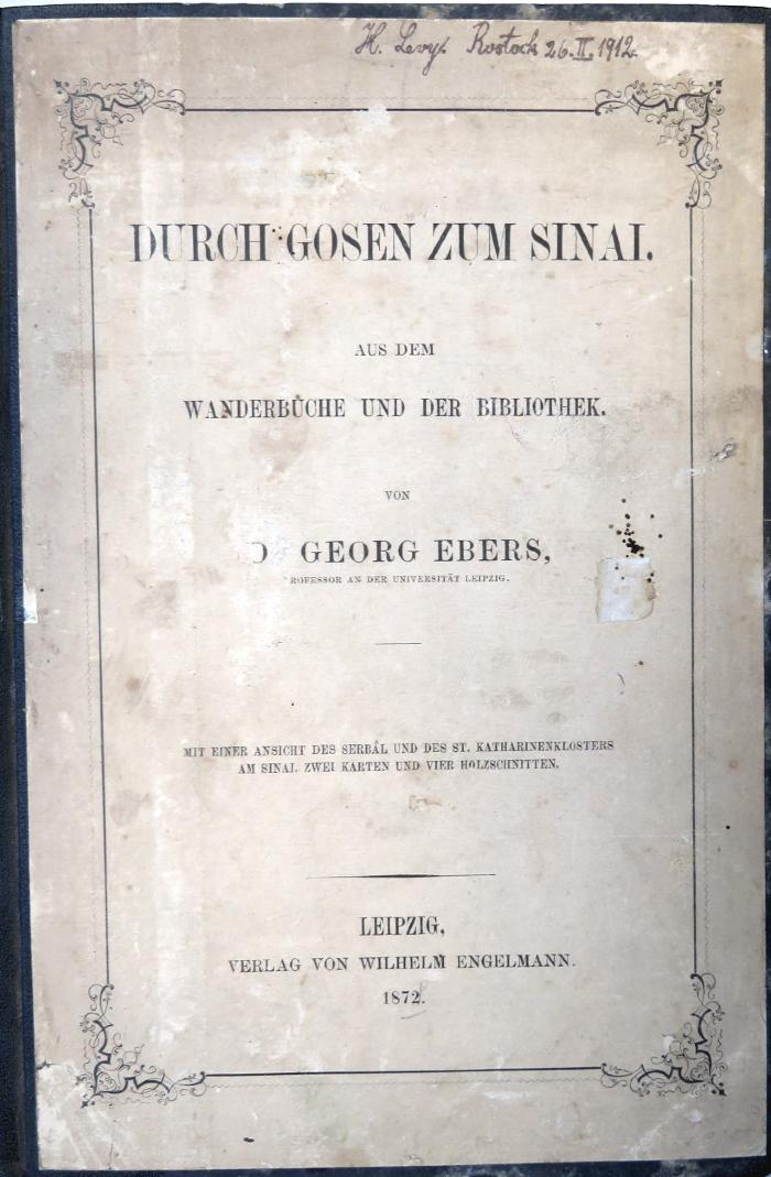 E 3353 : Durch Gosen zum Sinai. Aus dem Wanderbuche und der Bibliothek. (1872)