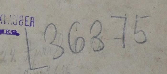 - (Jüdisches Zentralmuseum in Prag;Ältestenrat der Juden in Prag), Von Hand: Inventar-/ Zugangsnummer; 'L 36375'. 