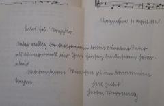 - (Wappler, Grete;Woramily[?], Herta), Post: Ortsangabe, Name, Datum, Notiz; '                                          Klagenfurt, 10. April 1941.
Liebes Frl. Wappler!
Anbei endlich die versprochenen beiden kärntner Lieder als kleiner Dank für Ihren Einsatz bei unserem Heimabend.
Mit den besten Wünschen zu den kommenden Tagen, 
Heil Hitler!
Herta Woramily[?]'. 