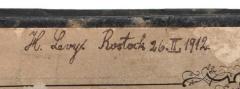 - (Levy, H.), Von Hand: Name, Ortsangabe, Datum; 'H. Levy. Rostock 26. II. 1912'. 
