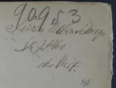 - (Sachs, Michael;Ploo, Joachim), Von Hand: Widmung; 'Seinem lieben Schwager Dr. J. Ploo
der Verf.'. 