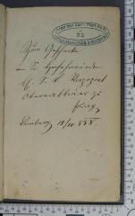 - (Rapoport, Salomon Leib), Von Hand: Widmung; 'Zum Geschenke [...] Sr. Hochehrwürden Hr. [?] S. L. Rapoport Oberrabbiner zu Prag 
Lemberg 15/10 [1]858'. 