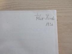 - (Hirsch, Felix), Von Hand: Datum, Name; 'Felix Hirsch 1926'. 
