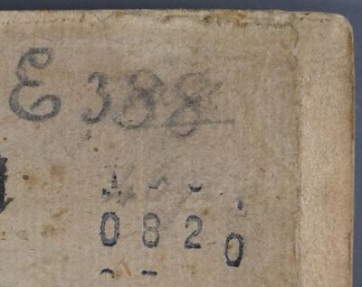 - (Landesrabbinerschule Franz Joseph in Budapest, Bibliothek), Von Hand: Signatur; 'E 388'. 