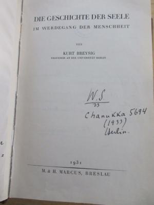 2 G 164 : Die Geschichte der Seele im Werdegang der Menschheit. (1931)