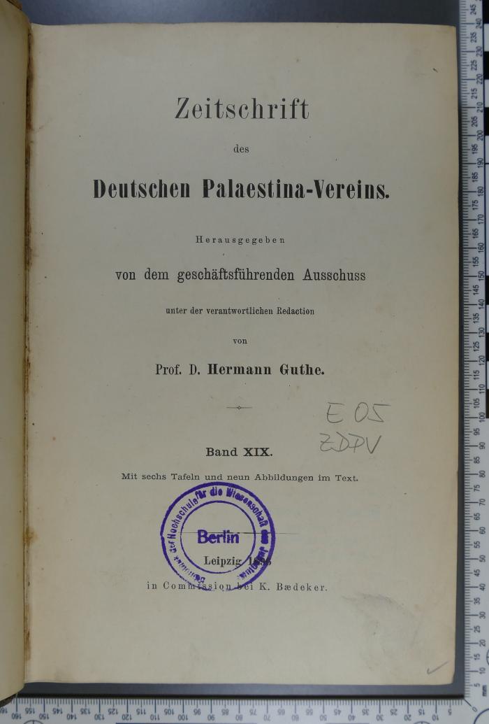 E 05 ZDPV : Zeitschrift des Deutschen Palästina-Vereins (1896)